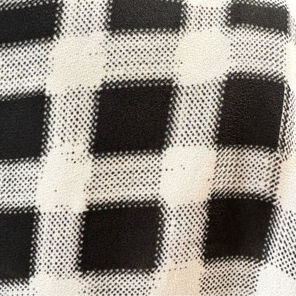 A.N.A. Black & White Checkered Chiffon Blouse - Picture 6 of 8